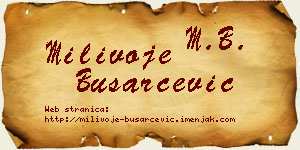 Milivoje Busarčević vizit kartica